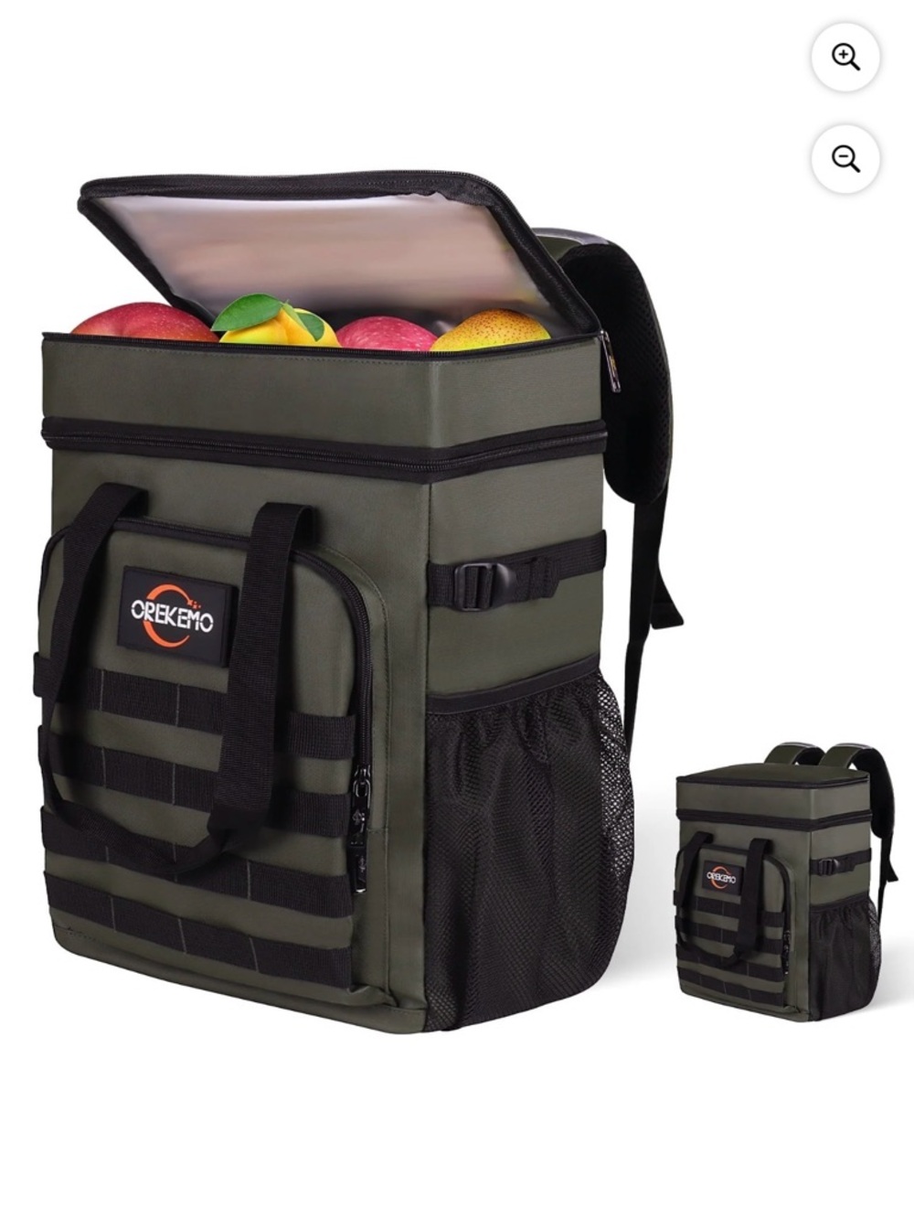 Olive Green Insulated Backpack Cooler for Men